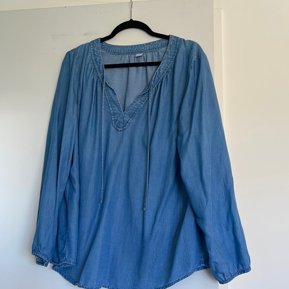 Denim color top
